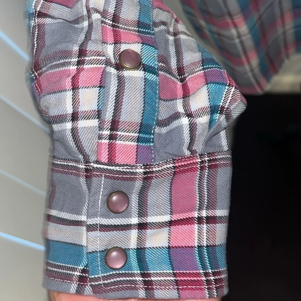 Jachs Just a Cheap Shirt Western Long Sleeve Plaid Cotton Pockets Size L